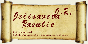 Jelisaveta Rasulić vizit kartica